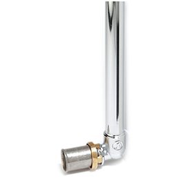 RM128 90° elbow fitting, with chrome plated copper pipe