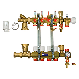 R557F Preassembled manifold with flow meters and thermostatic fixed-point setting