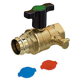 R851VTS Ball valve, press connections, with drain cock