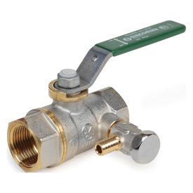 R250WS Ball valve, female-female connections, with drain cock