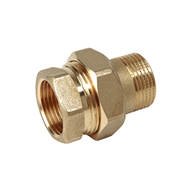 R18G 3-piece straight fitting, for gas systems