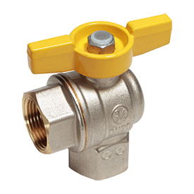 R783GB Angle ball valve, female-female connections, EN331:2015 approved, high temperature