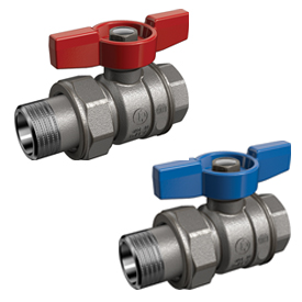 R859 Ball valve, female-tail piece male connections