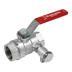 R250DS Ball valve, female-female connections, with drain cock