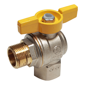 R781GB Angle ball valve, female-male connections, EN331:2015 approved, high temperature