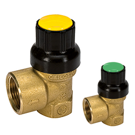 R140C Membrane safety valve for solar thermal systems, female-female connections