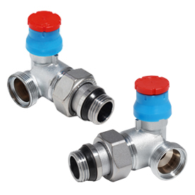 R403TGA Micrometric double angle valve with thermostatic option