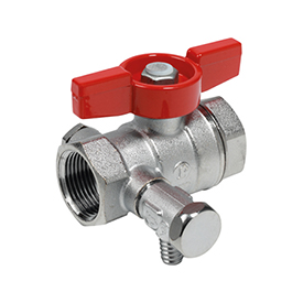 R251S Ball valve, female-female connections, with drain cock