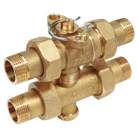 R278 Three-way zone valve, male-male connections with tail pieces