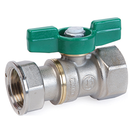 R251WP Ball valve, female-female connections with nut and gasket