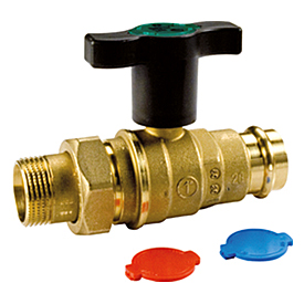 R859VT Ball valve, tail piece male-press connections