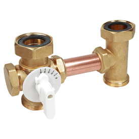 R296 Three-way mixing valve male-female connections