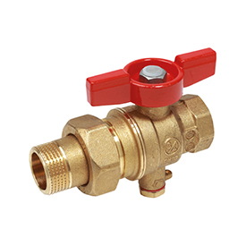 R859T Ball valve, female-tail piece male connections, with probe holder