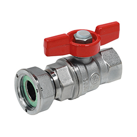 R752 Ball valve, female-female nut connections with adjustable tail piece