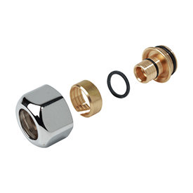 T179M Multilayer and plastic pipe adaptor, polish chrome plated for toweldryer