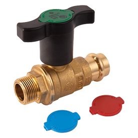 R853VT Ball valve, male-press connections