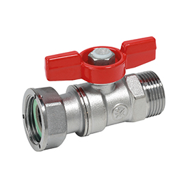 R254P Ball valve, male-female connections with nut and gasket, specific for meters connection