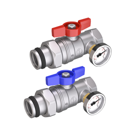 R259DST Couple of ball valves, female-tail piece male connections