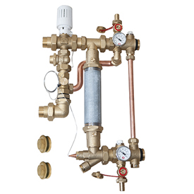 R557R-3 Thermostatic mixing unit for manifolds with 321 mm center distance