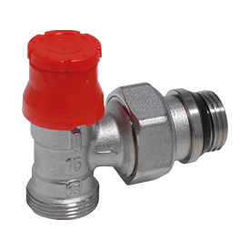 R411PTG Angle valve with thermostatic option and presetting