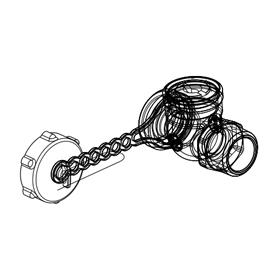 R608-1 Ball cock, male-male connection with cap