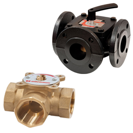 R297 Sector mixing valve female-female or flanged connections