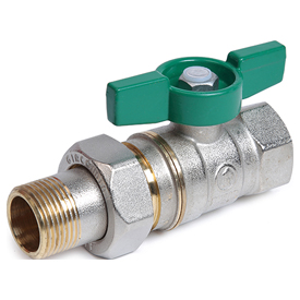 R259W Ball valve, female-tail piece male connections