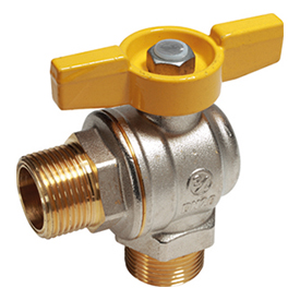 R782GB Angle ball valve, male-male connections, EN331:2015 approved, high temperature