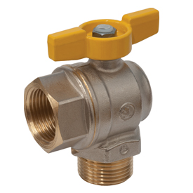 R780GB Angle ball valve, male-female connections, EN331:2015 approved, high temperature