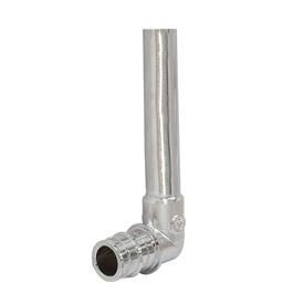 GX128 90° elbow fitting, chrome plated, with copper pipe Ø15 mm