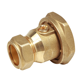 R252C Ball valve, compression-female connections with nut and gasket, for pump or mixing valve