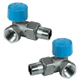 R403H Double angle valve with thermostatic option (threaded connection M30x1,5 mm)