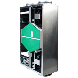 KHR-VE Duct-type ventilation unit with heat recovery, for vertical surface mounting