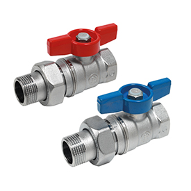 R259D Ball valve, female-tail piece male connections